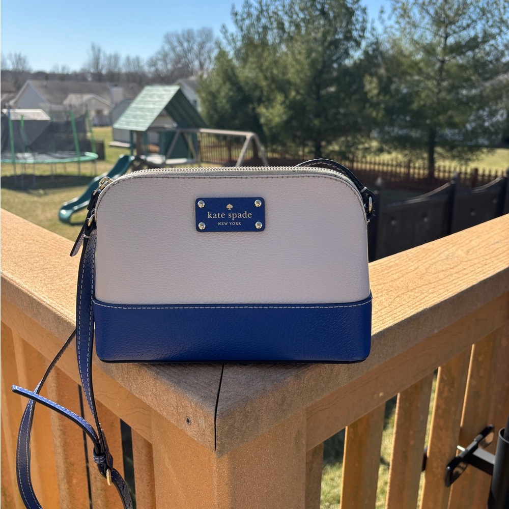Kate Spade Blue and White Crossbody Bag